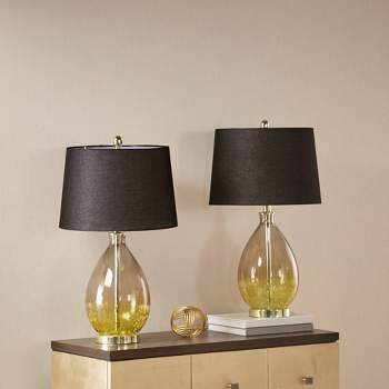 Set of 2 Cortina Glass Table Lamp Gold - 510 Design