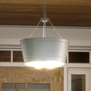 Urban Ambiance Luxury Farmhouse Outdoor Chandelier,  18.875"H x 17.75"W,  Galvanized Steel Finish, UHP1251 - 1 of 4