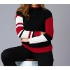 Women's Stripe Sleeve Mock Neck Sweater - Angel Apparel - 2 of 4