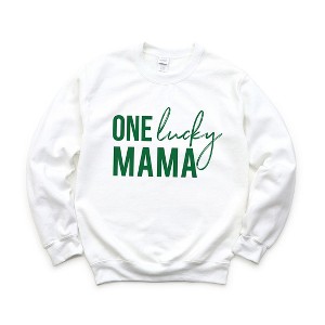Simply Sage Market Women's Graphic Sweatshirt One Lucky Mama - 1 of 4