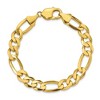 Black Bow Jewelry Men's 10mm 10k Yellow Gold Solid Concave Figaro Chain Bracelet - 3 of 4