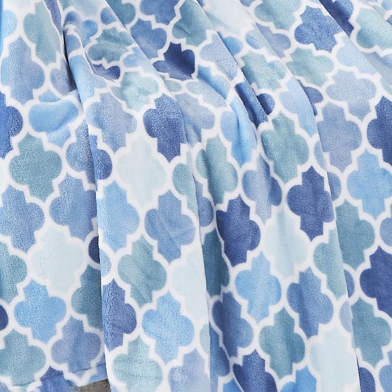 RT Designer's Collection Quatrefoil Printed Premium Flannel Throw Blanket 50" x 60" Multicolor, 4 of 5