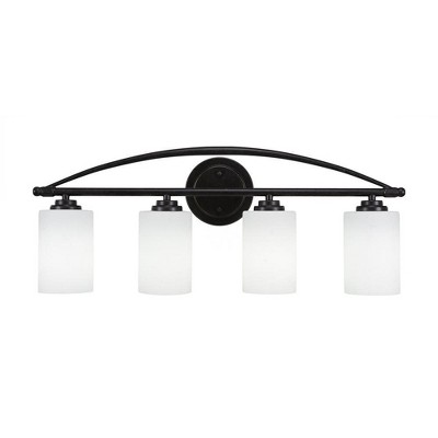Toltec Lighting Marquise 4 - Light Vanity in  Dark Granite with 4" White Muslin Shade