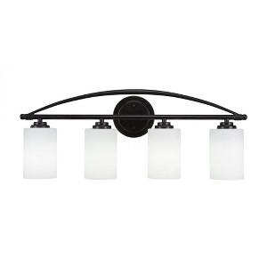 Toltec Lighting Marquise 4 - Light Vanity in  Dark Granite with 4" White Muslin Shade - 1 of 1