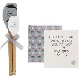 Pavilion Gift Company - My Dog - Spatula and Reusable Dish Cloth Set (2 of Each) - Kitchen Textiles - 1 of 4
