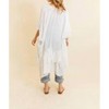 Women's Ruffle Edge Bohemian Lightweight Flowing Duster Wrap Cover Up - LETO - 2 of 4