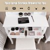 Tangkula Make-Up Vanity Table Dresser Set w/LED Light, Black Brown White - 3 of 4