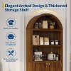 71.65'' Tall Arched 5-Tier Bookcase Cabinet with Double Doors & Adjustable Shelf, Modern Wooden Storage for Living Room, Bedroom, Home Office - 4 of 4