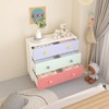 KWPZQEB Kids Dresser with 3 Drawers - Wooden Storage Chest Organizer, Closet Easy Pull Fabric Bins, Kids Nightstand Cabinet for Bedroom - 3 of 4