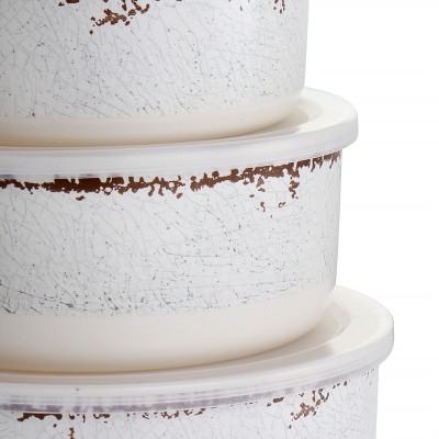 Mauna White Melamine Nesting Storage Bowl Set