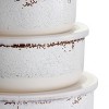 Gibson Laurie Gates California Designs Mauna 8 Piece Melamine Nesting Storage Bowl Set in Cracked White - 4 of 4