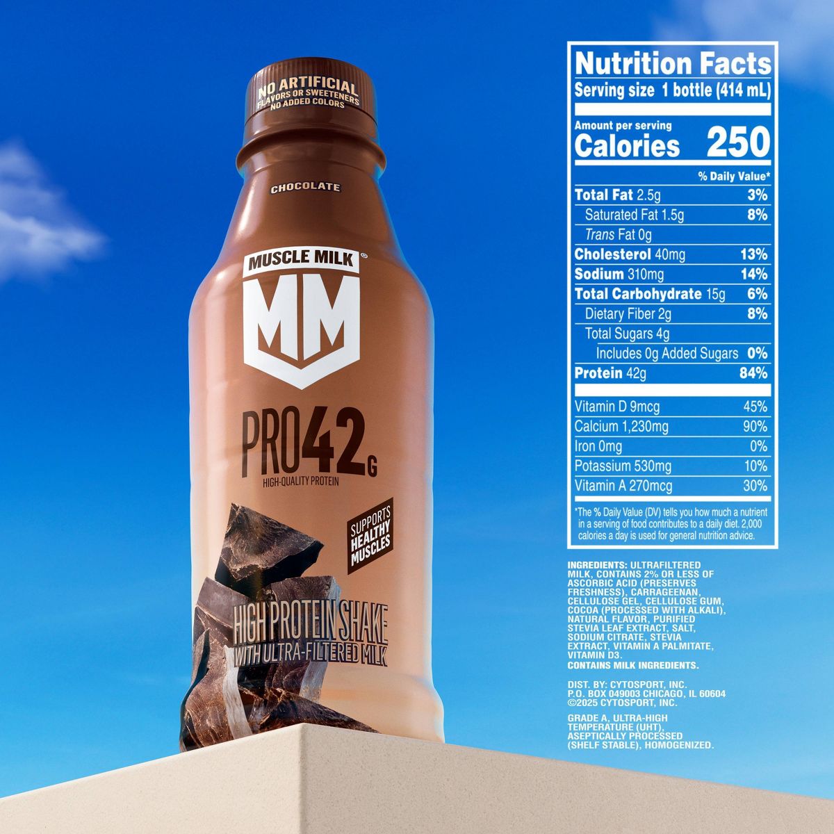 Muscle Milk Pro Chocolate - 14 fl oz: 42g Protein, Non-Caffeinated - thumbnail 2