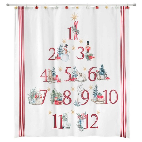 Avanti Linens Holiday Countdown Shower Curtain - image 1 of 3