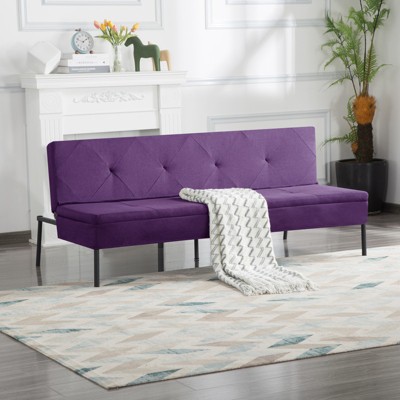 Aukfa 63" Multi-Functional Convertible Sofa Bed ¨C Instantly Transforms into Japanese Mattress, Space-Saving Solution