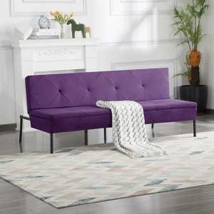 Aukfa 63" Multi-Functional Convertible Sofa Bed ¨C Instantly Transforms into Japanese Mattress, Space-Saving Solution - 1 of 4