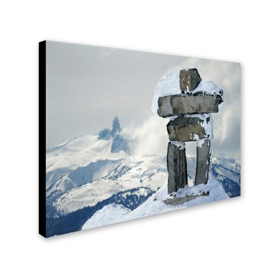 Trademark Fine Art -Pierre Leclerc 'Whistler Inukshuk' Canvas Art