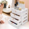 YIYIBYUS Desktop Storage Box, Desk Organizer with Drawer, White - 2 of 4