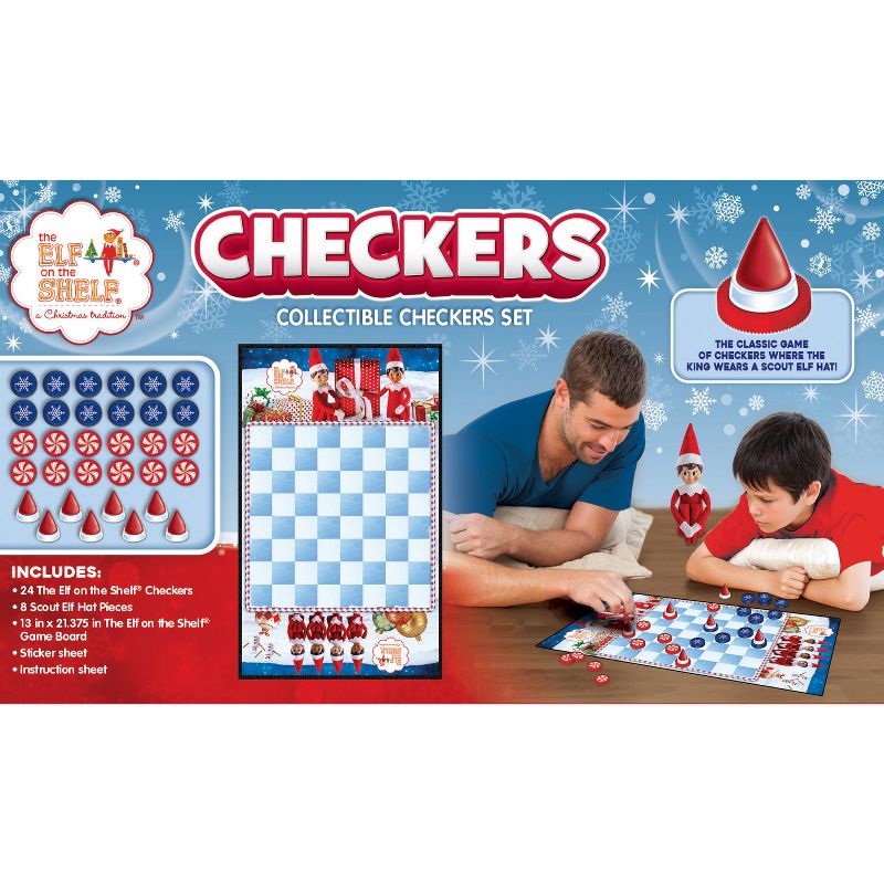 MasterPieces Officially licensed Elf on the Shelf Checkers Board Game for Families and Kids ages 6 and Up, 4 of 7