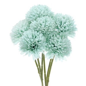 Unique Bargains Plastic Silk Durable Artificial Chrysanthemum Ball Flowers 11" - 1 of 4