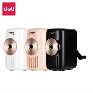 Deli Manual Music Themed Pencil Sharpener with Adjustable Point and Auto-in Design for Colored Pencils, Auto-Feed Hand Crank, Random Color - 1 of 4
