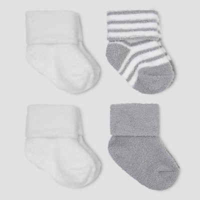 Image of Carter's Just One You® Baby Boys' 4pk Chenille Socks - Gray/White 3-12M