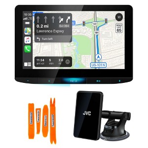 JVC KW-Z1000W 10.1" HD Receiver with Bluetooth,Wireless Charging Car Mount - 1 of 4