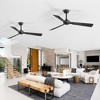 Airsurfer 52" Matte Black Ceiling Fan Without Light, 3 Plywood Blades, 6-Speed Settings, Remote Included, 4''&8'' Down Rods(2-Pack) - 3 of 4
