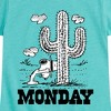 Girls' - Peanuts - Spike Cactus Monday Fitted Short Sleeve Graphic T-Shirt - 2 of 4