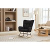 Runesay Modern Nursery Rocking Chair Upholstered Glider Chair with High Backrest Rocker Accent Armchair and Solid Wood Legs - 4 of 4