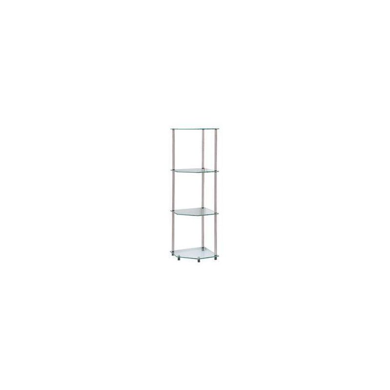 46.5" Designs2Go Classic Glass 4 Tier Corner Shelf - Breighton Home, 1 of 5