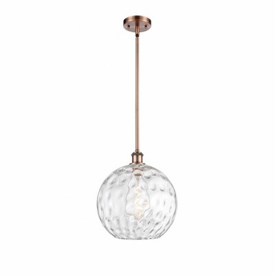 Athens Water Glass - 1 Light Mini Pendant In Industrial Style-15 Inches Tall and 12 Inches Wide
