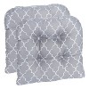 Gripper 2pk Non-Slip Trellis Tufted Universal Chair Cushions Gray: Indoor Kitchen Chair Seat Cushions, Half-Circle, Polyester - 2 of 3