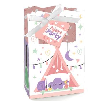 Big Dot of Happiness Pajama Slumber Party - Girls Sleepover Birthday Party Favor Boxes - Set of 12