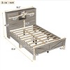 Full Size Farmhouse Platform Bed with Sliding Barn Doors and USB Charging Station, Storage Headboard Frame for Modern Bedrooms-Cuddlewood - 4 of 4