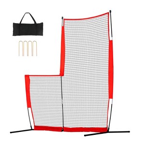 VEVOR L Screen Baseball for Batting Cage, 7x7 ft Baseball & Softball Safety Screen, Body Protector Portable Batting Screen with Carry Bag - 1 of 4