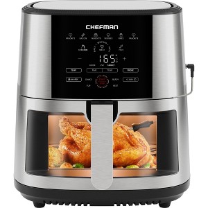 Chefman ExacTemp 8-Quart Easy-View Air Fryer with Wired Cooking Thermometer – Stainless Steel - 1 of 4