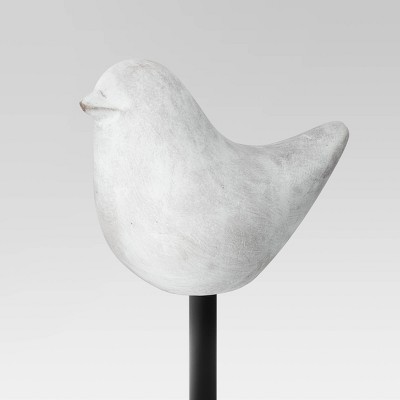 3pc Cement Bird Stake Outdoor Figurine Set White - Threshold&#8482;_3