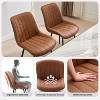 Upholstered Dining Chairs Set of 2, Modern Faux Leather Dining Room Kitchen Side Chair with Padded Seat and Metal Legs for Restaurant/Cafe - 3 of 4