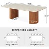 Tribesigns 78.74" Travertine Slab Dining Table for 8-10, Modern Horse Belly Dining Table, Luxury Kitchen Table (Without Chair) - 3 of 4