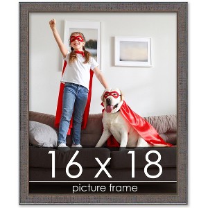 PosterPalooza | Textured Grey Picture Frame - UV Acrylic, Foam Board Backing, Hanging Hardware - 1 of 4