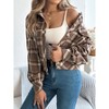 Women's Corduroy Long Sleeve Jacket Collared Button Down Casual Work Blazer Coat (Plaid Jackets: Flannels) - 3 of 4