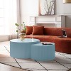 Nesting Coffee Table Set of 2,Creative Moon Round Wood Coffee Table,Handcrafted Side Tables Accent Luxury End Table for Apartment-Cuddlewood - 3 of 4