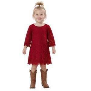 2Bunnies Baby Girls Boho Rustic Garden Lace Flower Girl Dress - 1 of 4