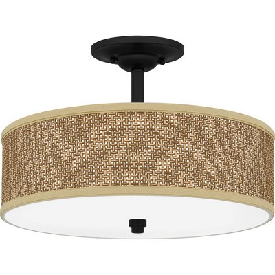 Quoizel Lighting Zen 3 - Light Semi-Flush Mount in  Mystic Black