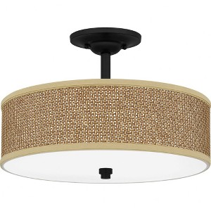 Quoizel Lighting Zen 3 - Light Semi-Flush Mount in  Mystic Black - 1 of 2