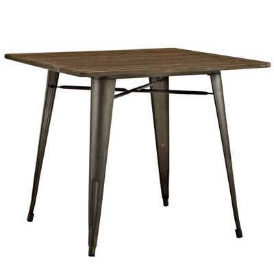 36" Alacrity Square Wood Dining Table Brown - Modway