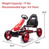 UNISOAR Pedal Go Kart for Kids,4 Wheel Powered Go Cart(Red) - 4 of 4