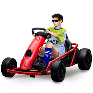 Kids Ride On Go Kart, 24V 300W*2 Motors, 9Ah Battery, Electric Vehicle Car Drifting with Music, Horn, Outdoor Ride On Toy for Teens - 1 of 4