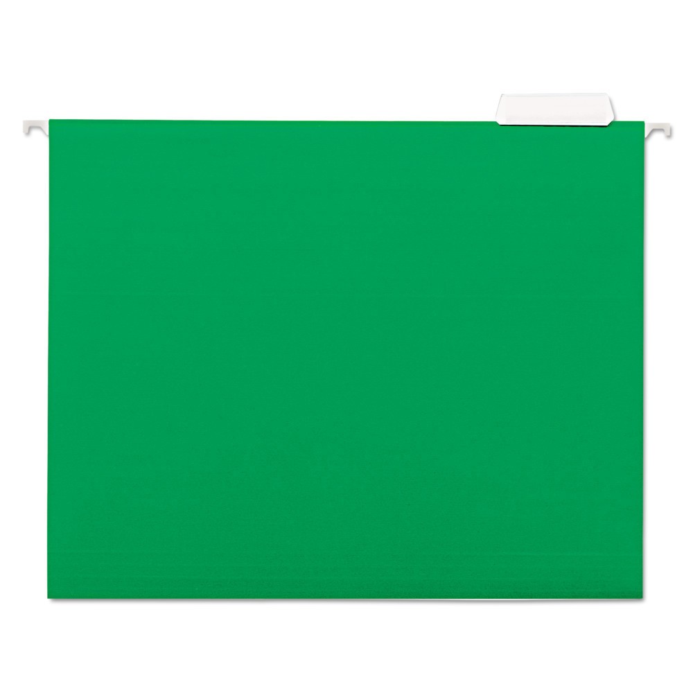 UPC 087547141175 product image for Universal One Hanging File Folders, 1/5 Tab, 11 Point Stock, Letter, Green, 25/B | upcitemdb.com