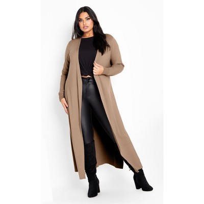 Women's Plus Size Goldie Cardigan - taupe | CITY CHIC